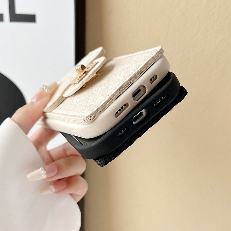 Wallet Card Holder Butterfly Crossbody Chain Back Strap Women Phone 16 Case for iPhone 15 Promax 14 Plus 13 12 11 XR X/XSMAX