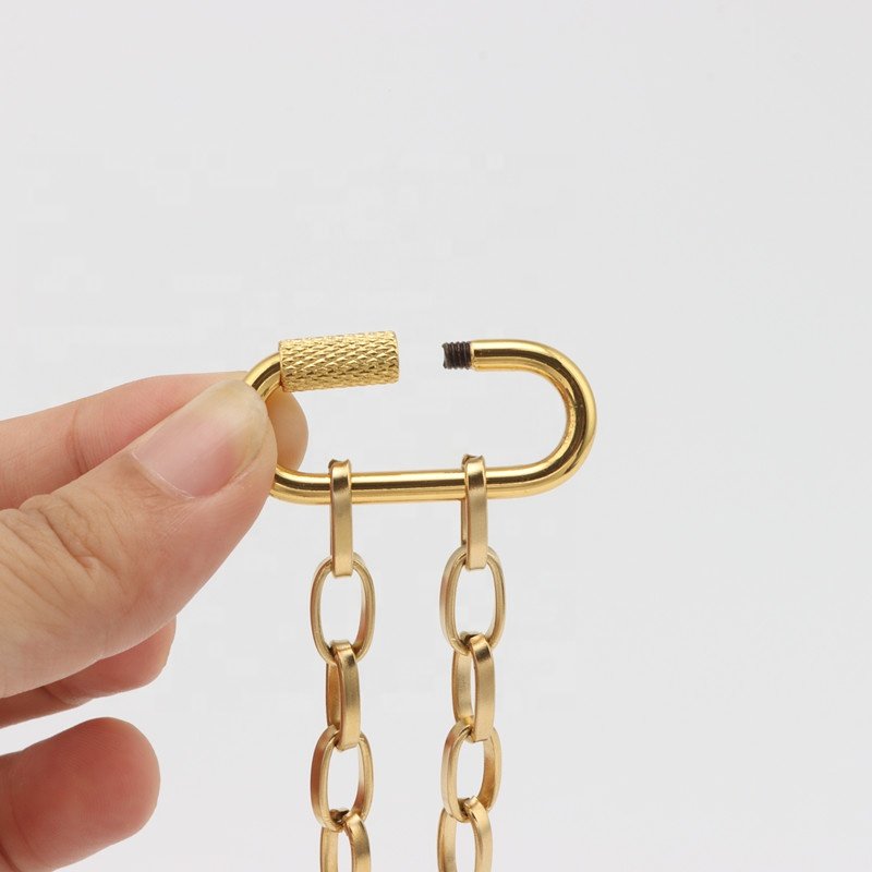 Wholesale metal carabiner chain phone lanyard Mobile Phone Straps Cross-body Strap