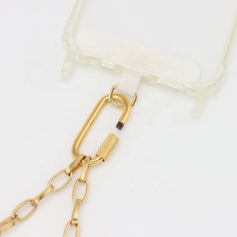 Wholesale metal carabiner chain phone lanyard Mobile Phone Straps Cross-body Strap