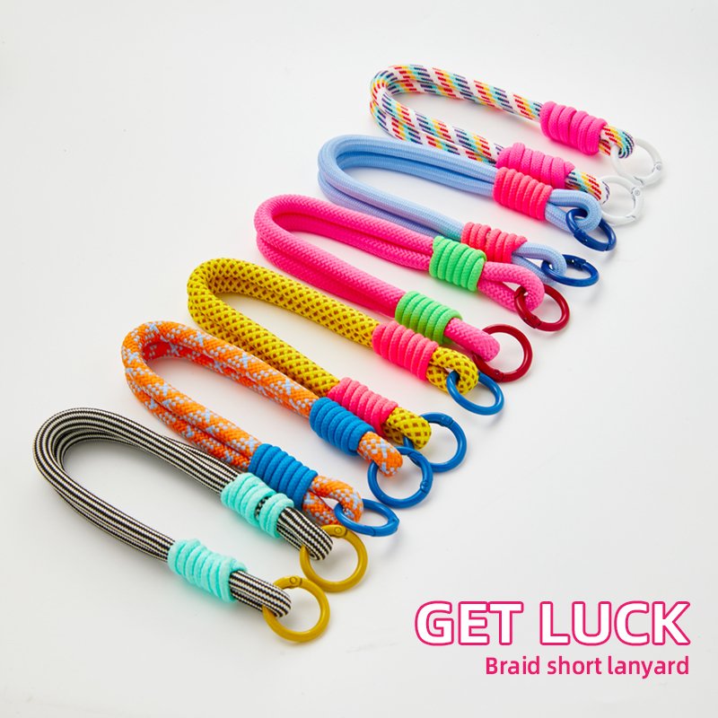 Portable Accessories Lanyard Braid Durable Wrist Strap Key Anti-Loss Lanyard Strong Short Rope Mobile Phone Hanging Chain