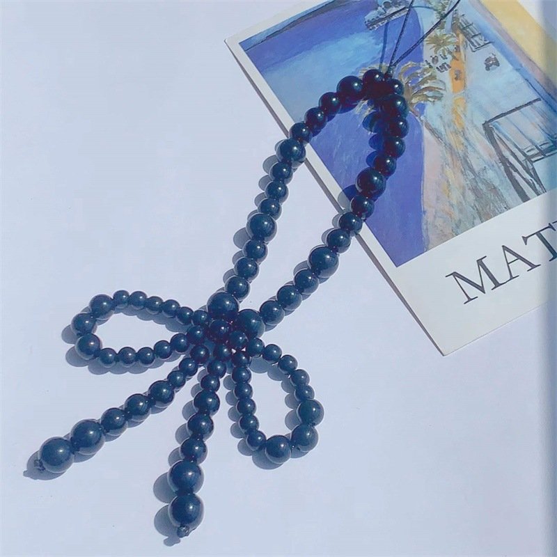 REWIN Creative Anti-lost Pearl Bowknot Cellphone Strap Hanging Cord Beads Keychain Bracelet Mobile Phone Chain Charm