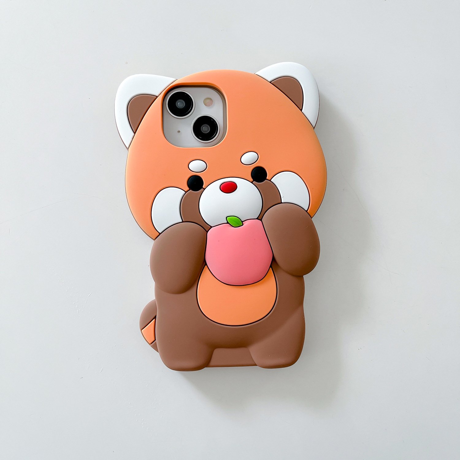 Korea Cute 3D Stereoscopic Holding Fruits Raccoon Panda Soft Silicone phone case for iphone 11 12 13 14 15 Pro Max Cartoon Cover
