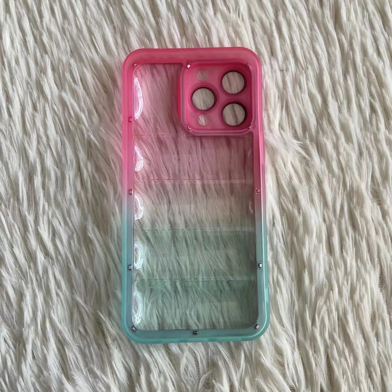 For Infinix Hot 30 Electroplating Frame Tpu Phone Cover For iPhone 15 14 13 12 11 Double Gradient Color Puffer Phone Case