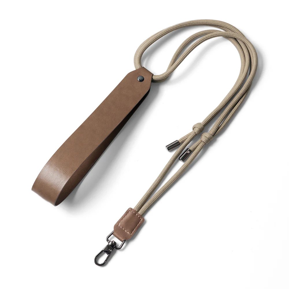 New mobile phone lanyard crossbody adjustable textured leather adjustable decompression drawstring shoulder strap