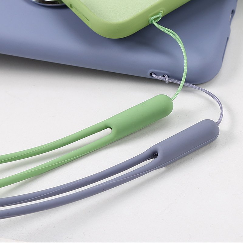 Wholesales Universal Cell Phone Retractable Elastic Solid Color Silicone Mobile Phone Strap Rope Lanyard