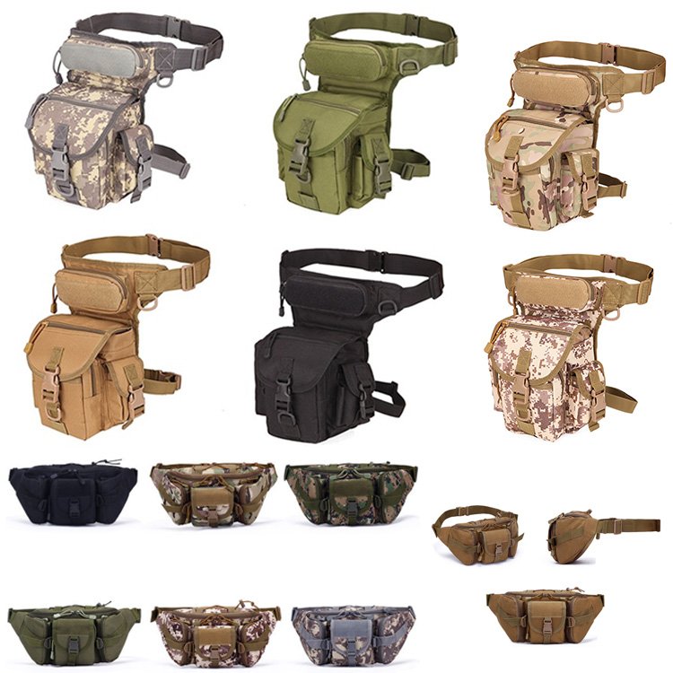 Fashion Men Custom Logo Tactical Thigh Bag Utility Waist Pack Pouch Adjustable Hiking Male Waist Hip Tactical Leg Bag Wholesale