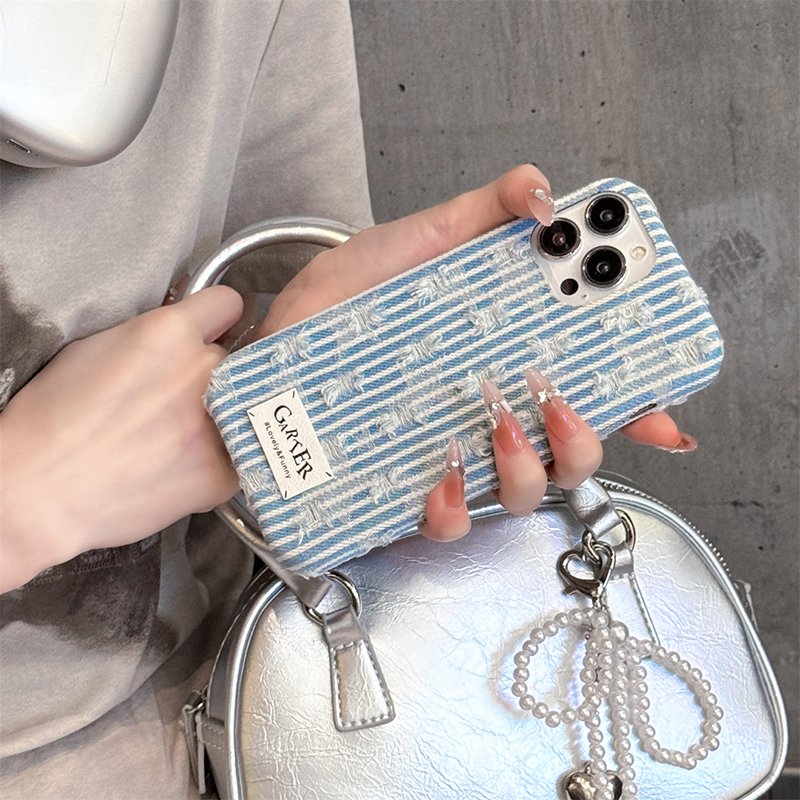 For iPhone 16 pro max 15 14 13 12 11Women Distressed Demin Phone Cases Fashion Full Body Protective Covers
