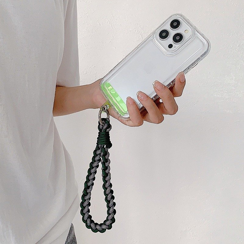 Colorful Handmade Mobile Phone Wristband Strap Short Durable Keychain Holder Anti Lost Nylon Phone Charm Strap Color Patch