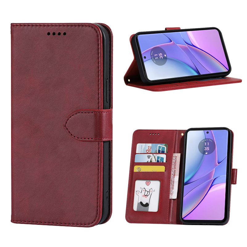 Flip Wallet Phone Case for Motorola Moto Edge 40 Pro PU Leather Shockproof Protective Book Cover
