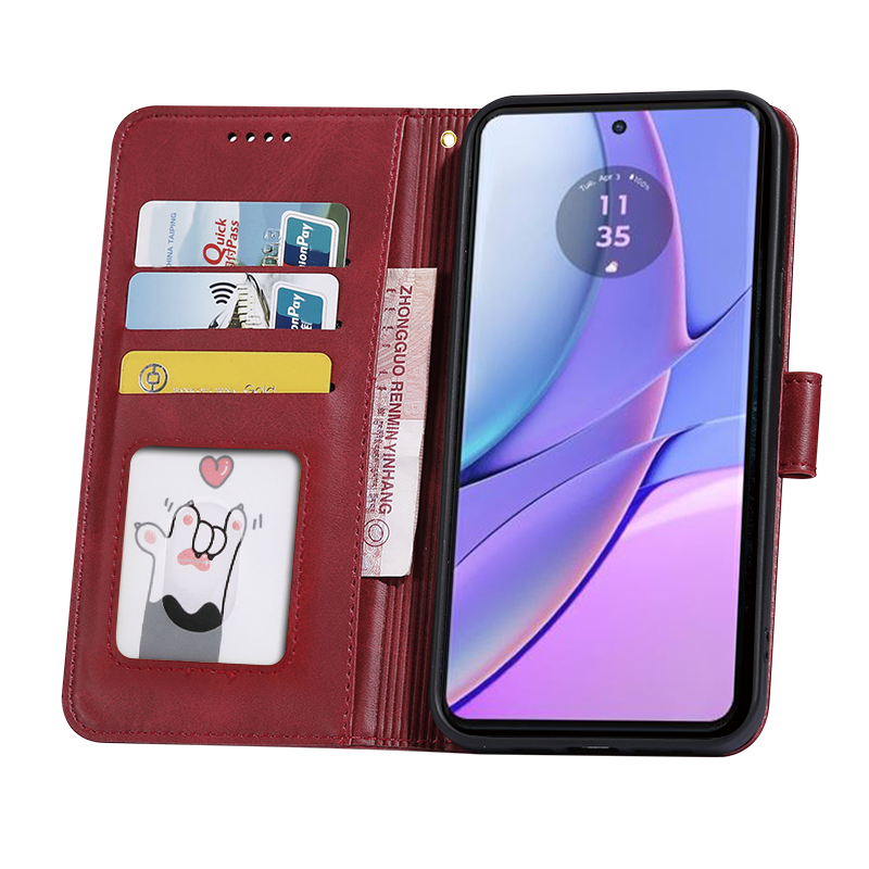 Flip Wallet Phone Case for Motorola Moto Edge 40 Pro PU Leather Shockproof Protective Book Cover