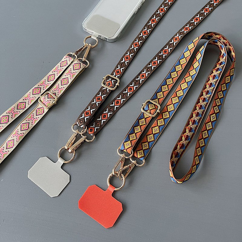 Wholesale Custom Factory Sublimation Polyester Phone Strap Lanyard with Silk Logo Printing for Mobile Phones