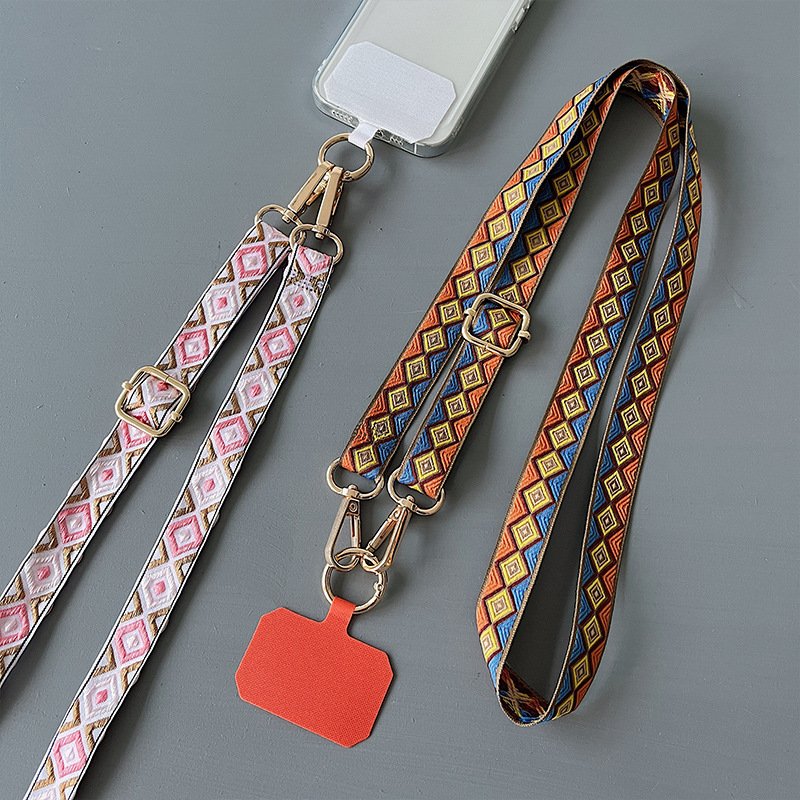 Wholesale Custom Factory Sublimation Polyester Phone Strap Lanyard with Silk Logo Printing for Mobile Phones