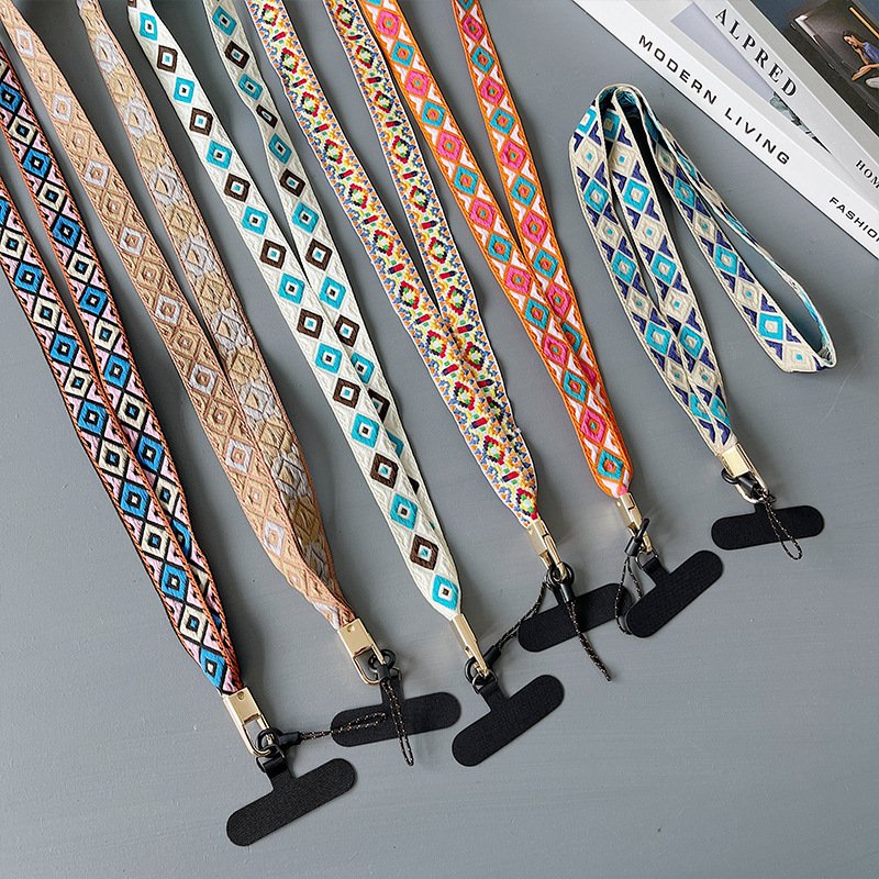 Wholesale Custom Factory Sublimation Polyester Phone Strap Lanyard with Silk Logo Printing for Mobile Phones