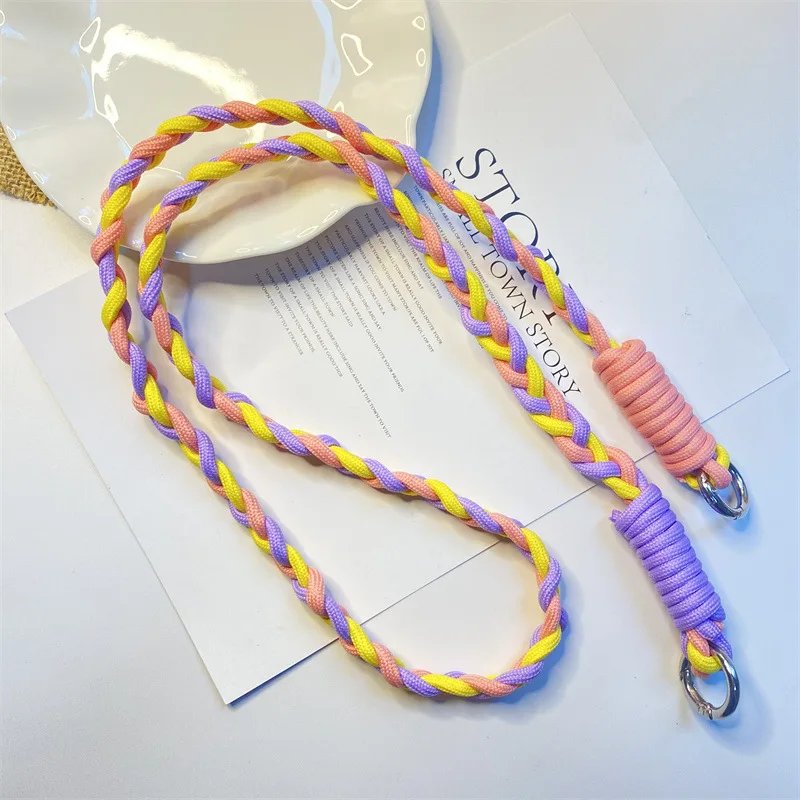 Wholesale promotion custom colored polyester shoulder strap mobile phone lanyard, high-quality and sturdy woven lanyard