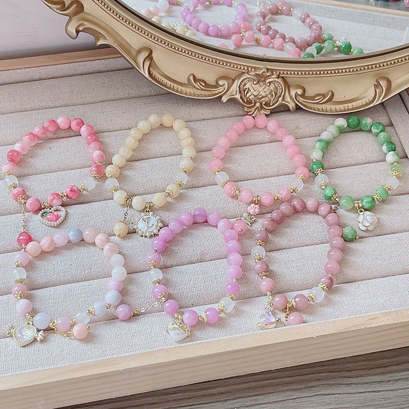Korean Style Baby Girl Kids Candy Color Mixed Micro Gemstone Link butterfly Tassel Friendship Bracelet For Girlfriends Jewelry