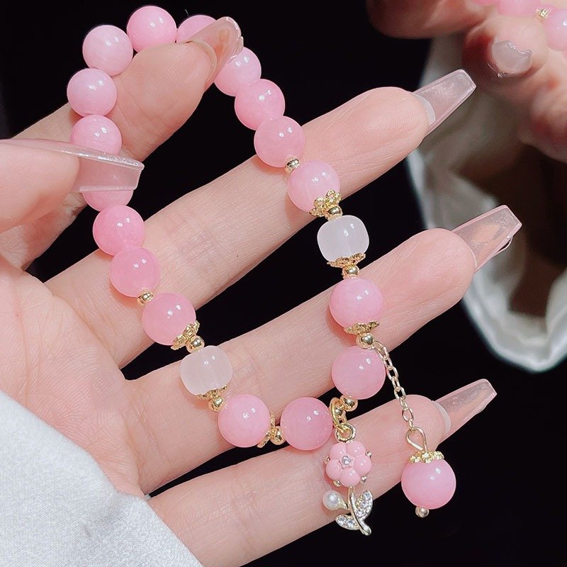 Korean Style Baby Girl Kids Candy Color Mixed Micro Gemstone Link butterfly Tassel Friendship Bracelet For Girlfriends Jewelry
