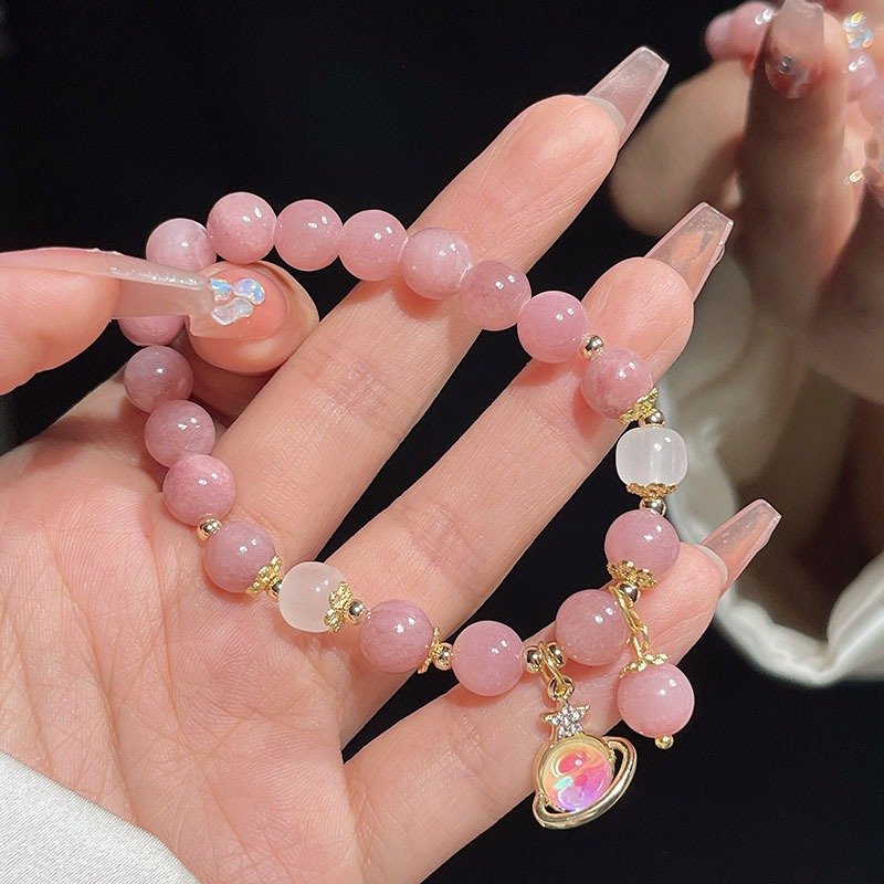 Korean Style Baby Girl Kids Candy Color Mixed Micro Gemstone Link butterfly Tassel Friendship Bracelet For Girlfriends Jewelry