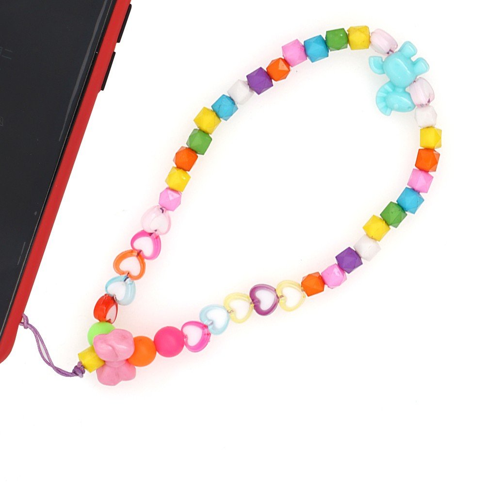 Go2Boho Lanyard Phone Chain Set for Phone Case Pony Love Heart Star Eye Beaded Kawaii Mobile Phone Chain Strap Women Jewelry Set