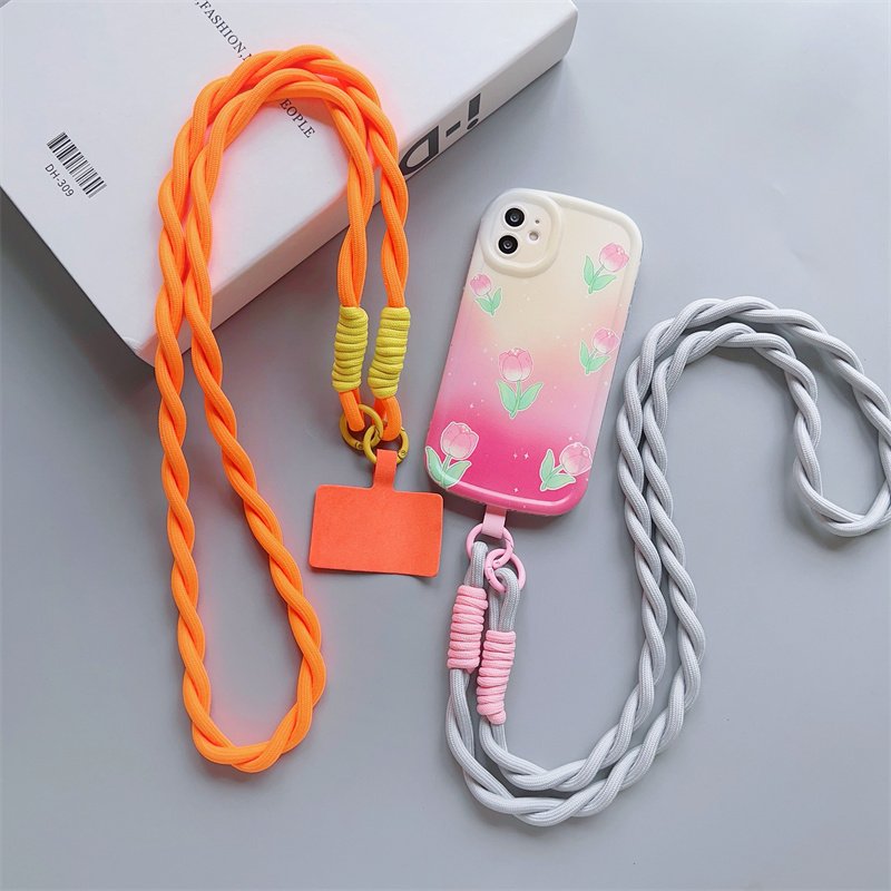 Personalized Trend Mobile Phone Universal Lanyard Diagonal Span Long Rope Color Strap Rope Fashion Safety Anti-Loss Rope