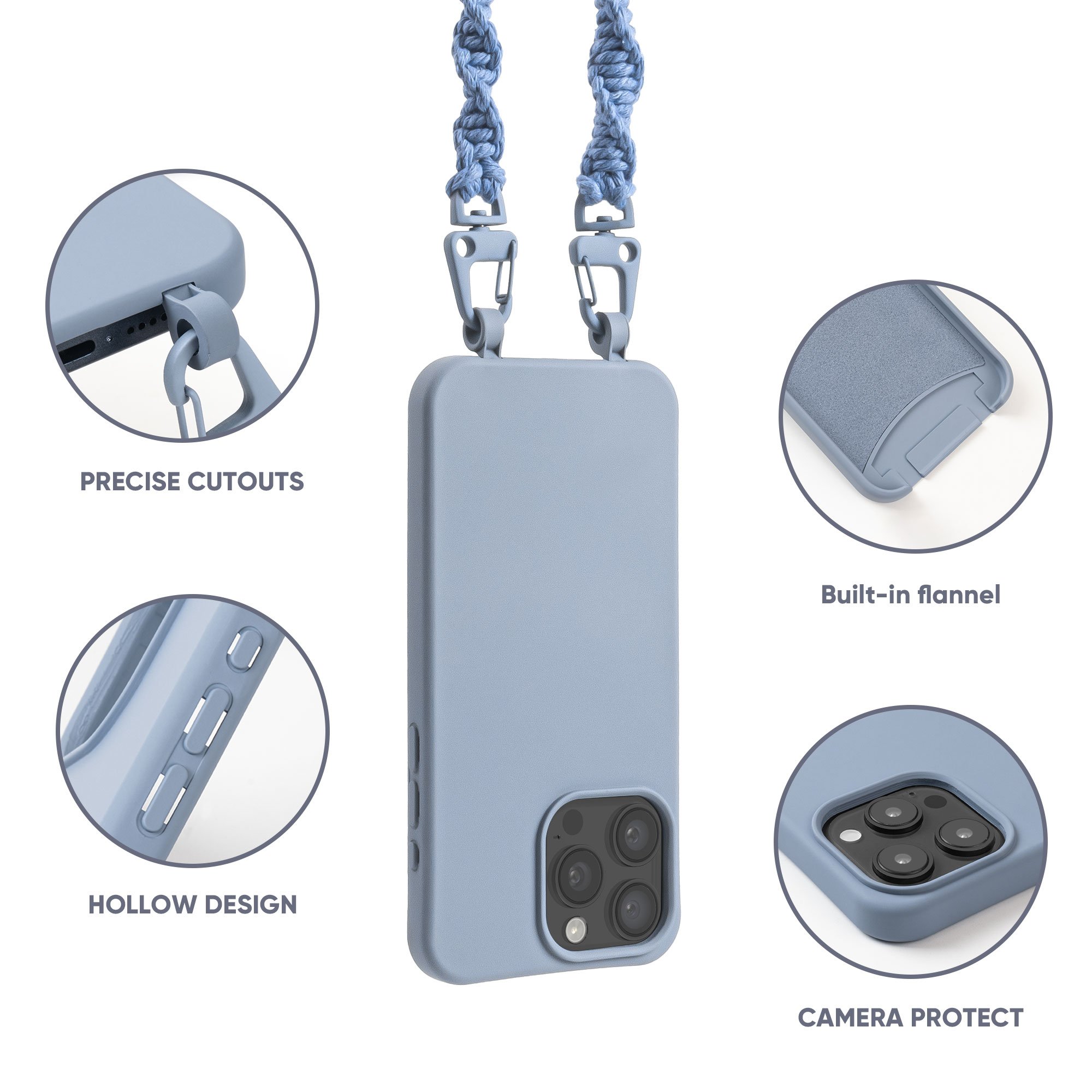 Universal Crossbody Necklace Neck nylon Cell Mobile Phone Weaving bead lanyard straps cord for Iphone 16 phone case