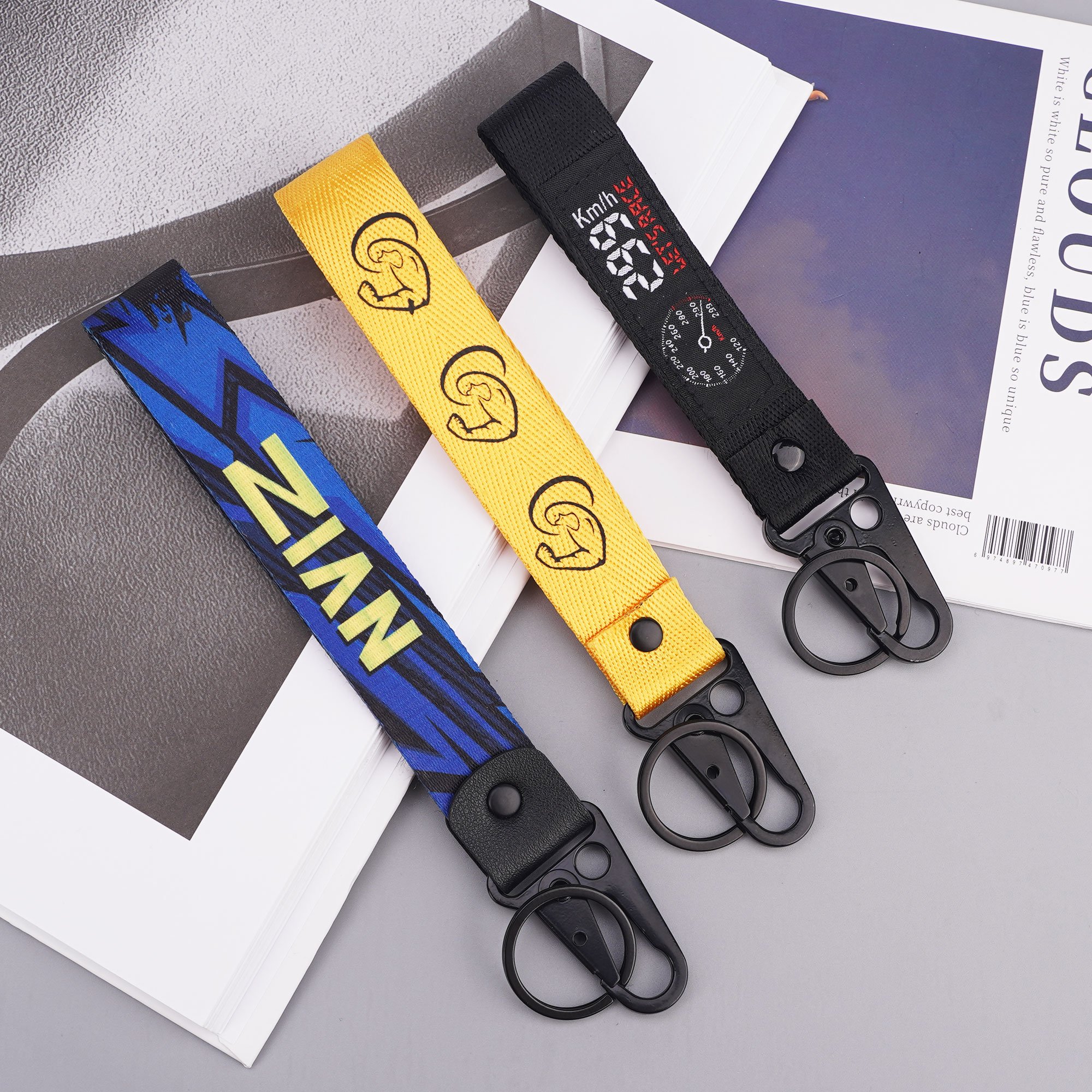 Promotional Mobile Phone Strap Printing Logo Lanyard Keychain Nylon Polyester Short Wristlet Keychain Cute Lanyard For Keys