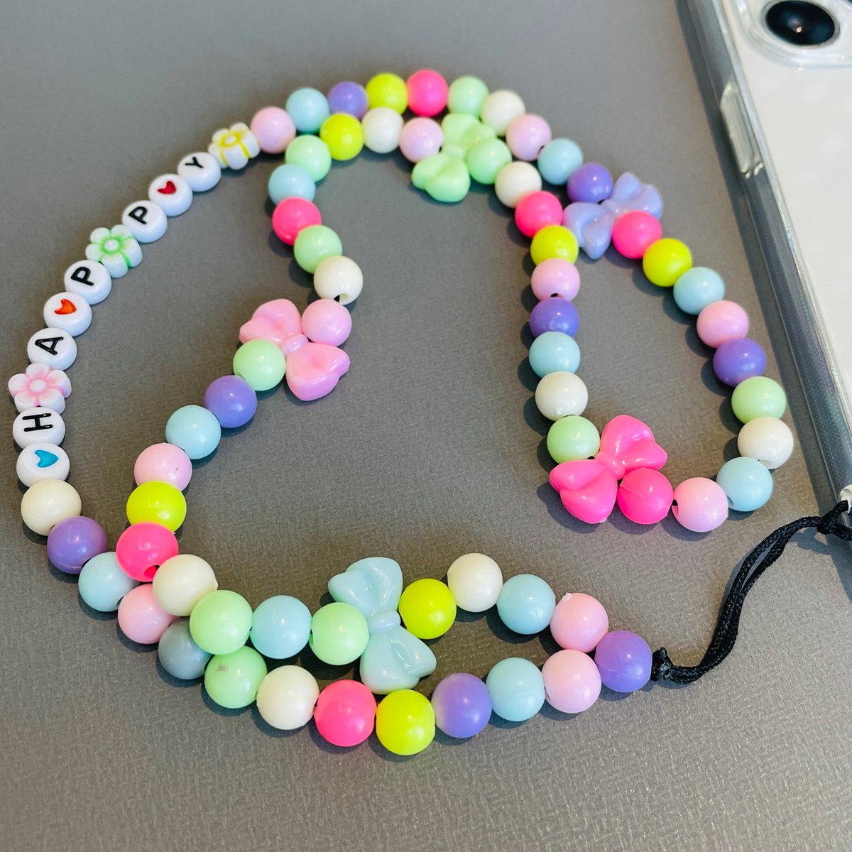 Hot Mobile phone Cute Phone Charm Strap Hook Custom Diy Trendy Cute Colorful Fruit Beaded Cell Phone Charm Chain Strap For Women