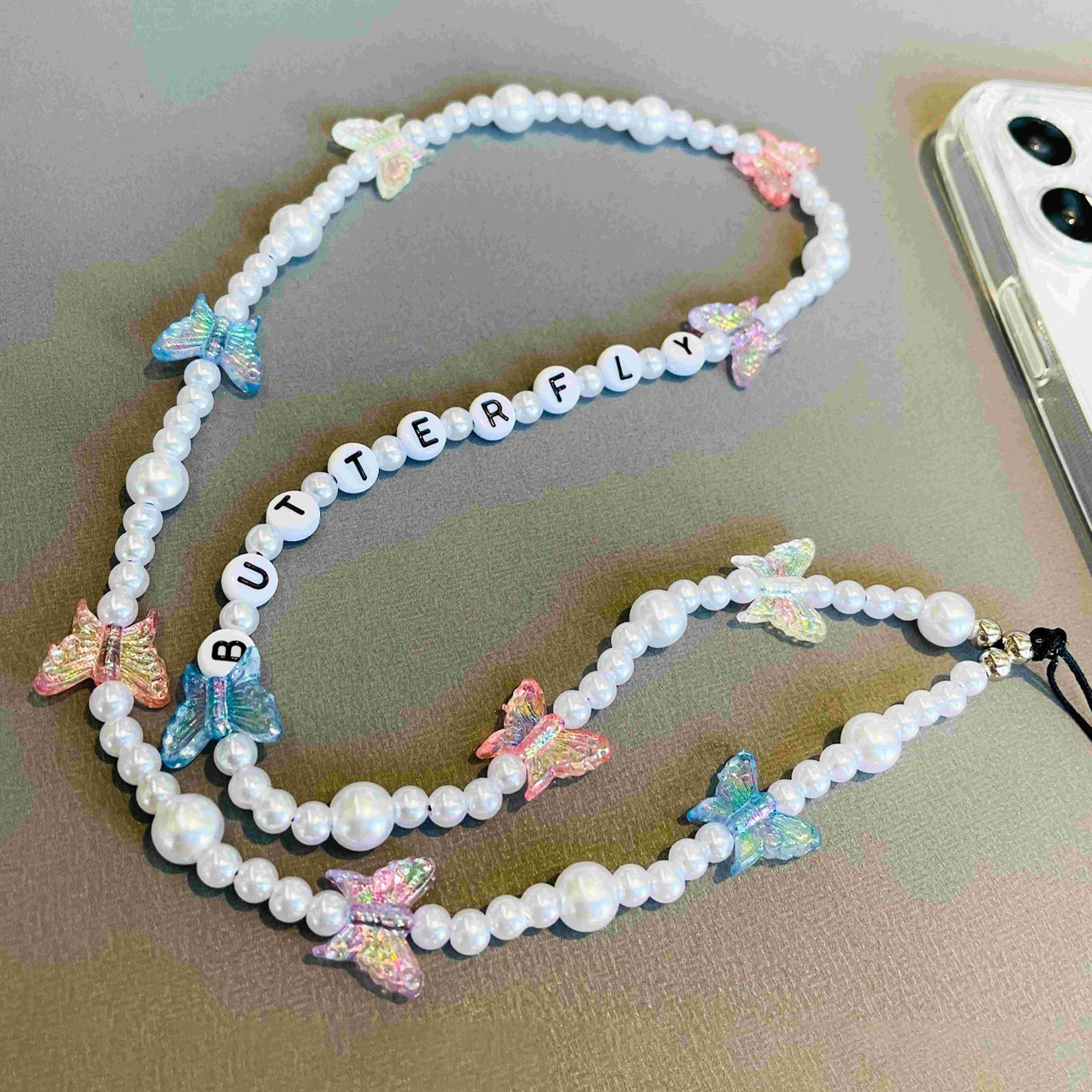 Hot Mobile phone Cute Phone Charm Strap Hook Custom Diy Trendy Cute Colorful Fruit Beaded Cell Phone Charm Chain Strap For Women