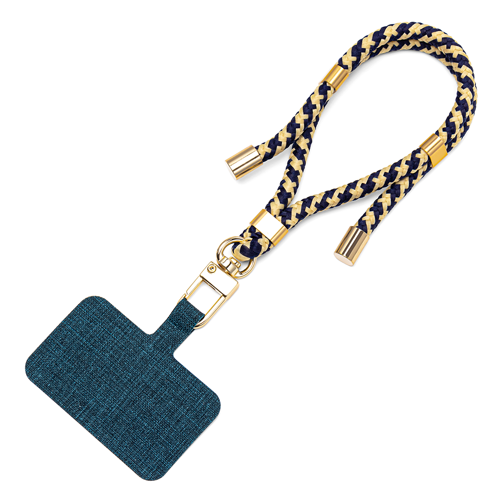 Mobile Phone Lanyard With Detachable Patch Trend Nylon Cellphone Strap With Tpu Card Short Dacron Rope Charm