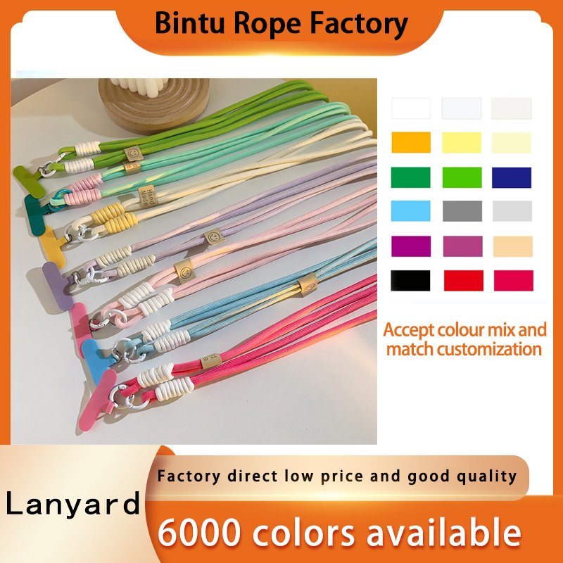 Handmade Colorful Nylon Crossbody Phone Lanyard Anti-Lost Phone Case Chain Universal Mobile Phone Strap