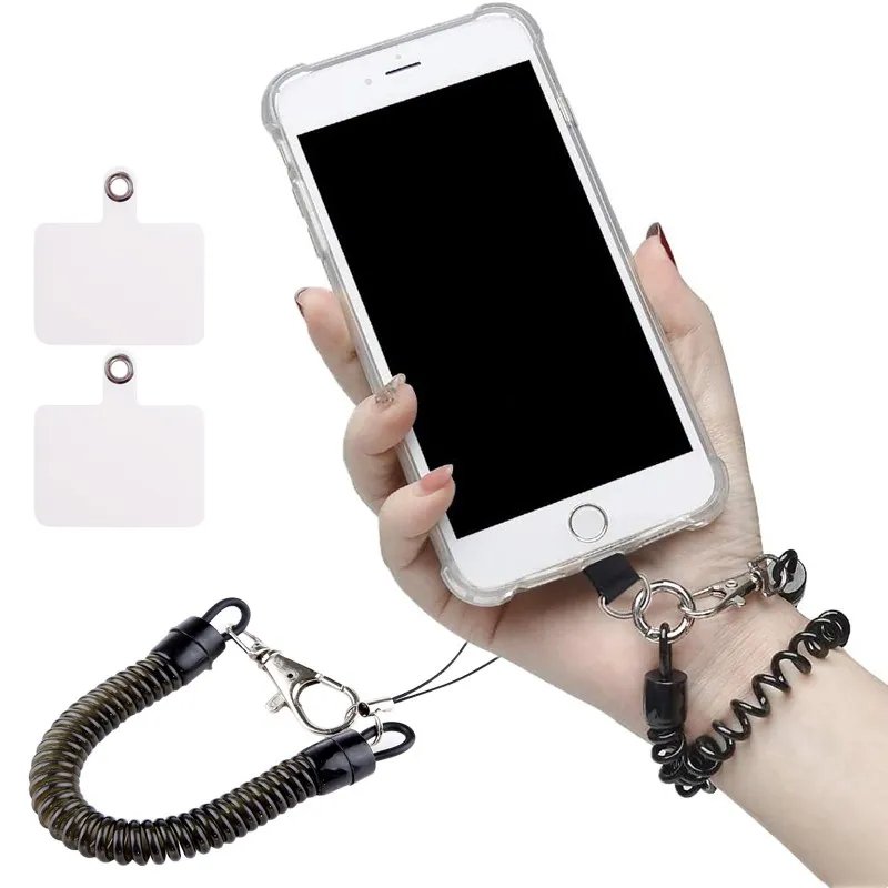 Anti-theft Telescopic Spring Lanyard Anti Lost Wrist Safety Tether For Mobile Phone Gasket Hanging Neck Rope Strap