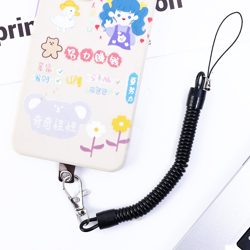 Anti-theft Telescopic Spring Lanyard Anti Lost Wrist Safety Tether For Mobile Phone Gasket Hanging Neck Rope Strap