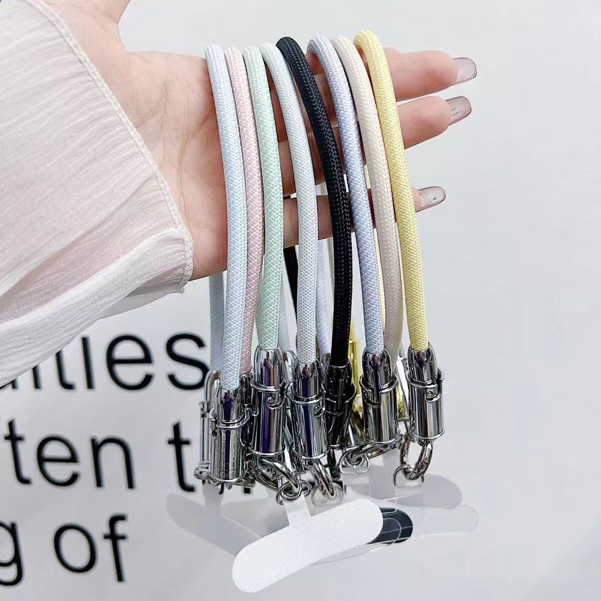 New design lanyard fast charging cable 2 in 1 type c to type c cables Braided Anti-lost rope PD 100W fast data cable