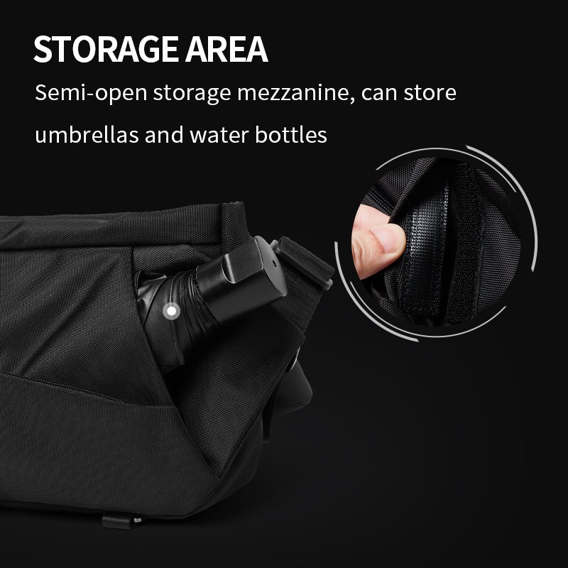 Customized New Style Crossbody Bag Tourist Commute Man's Shoulder Bag Medium Size Oxford Bag Silver and White Logo
