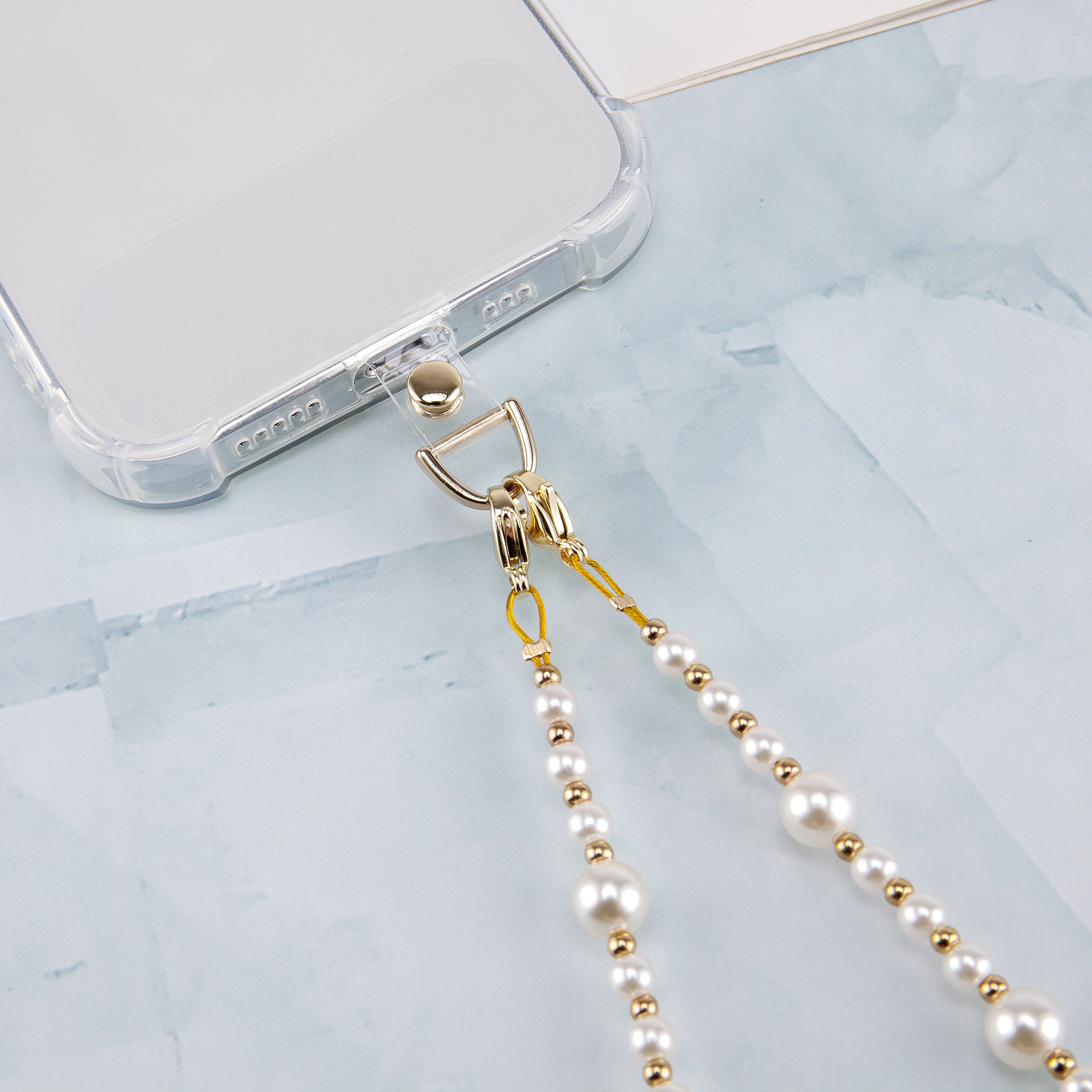Exquisite and Elegant Stargazer Beaded Pearl Style Mobile Phone Lanyard and Mobile Phone Wrist Strap