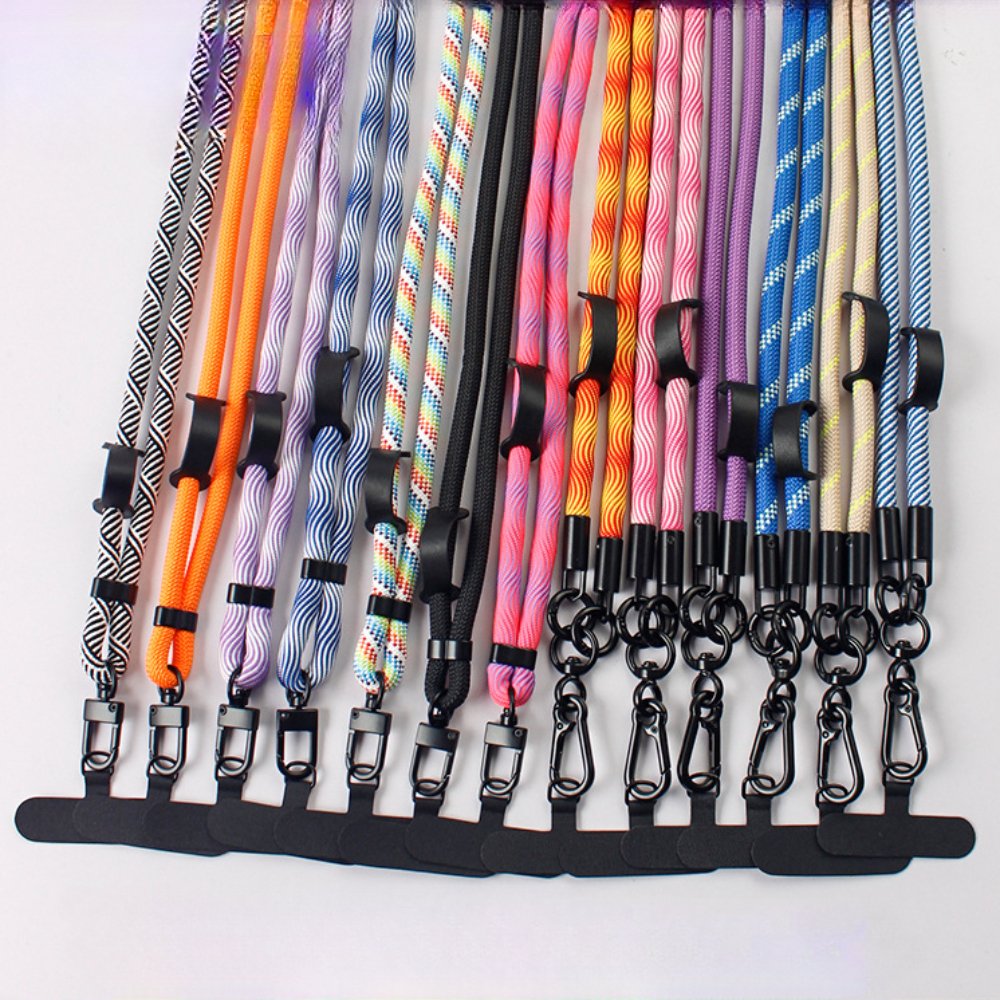 Wholesale Cross-border 8mm Thick Braided Mobile Phone StrapUniversal Anti-lost Lanyard 120cm for Hanging Mobile Phones and Bags