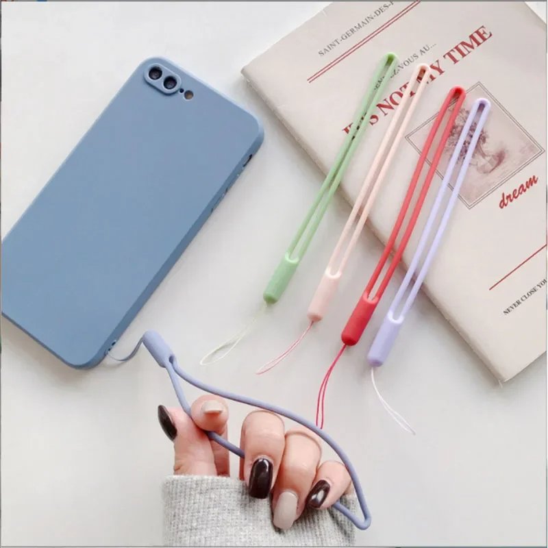 Silicone Wrist Straps Mobile Phone Strap Charms Cute Lanyards for Iphone Strap Camera Keys Cord Lanyard Key Chains Hanging Rope