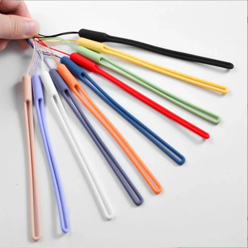 Silicone Wrist Straps Mobile Phone Strap Charms Cute Lanyards for Iphone Strap Camera Keys Cord Lanyard Key Chains Hanging Rope