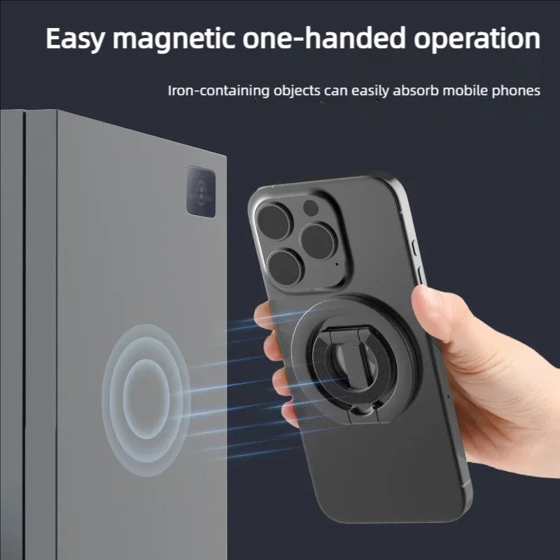 New Arrival Foldable Double Sided Magnetic Phone Ring Holder for iPhone 16 15 14 Adjustable Cell Phone Kickstand Magnet Grip