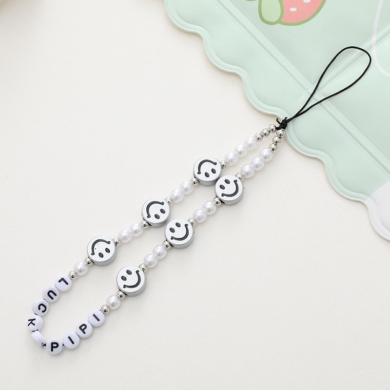 hot selling Smile Bear Flower Heart Letters Lanyard Cord String Strap Universal Mobile Charm Hook Cell Phone Charms Beads Chains