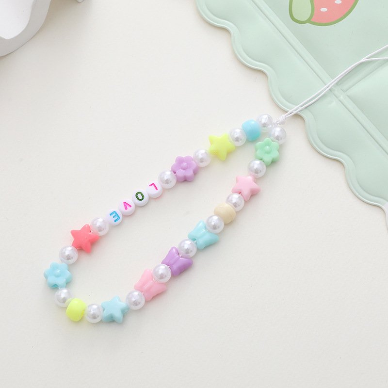hot selling Smile Bear Flower Heart Letters Lanyard Cord String Strap Universal Mobile Charm Hook Cell Phone Charms Beads Chains