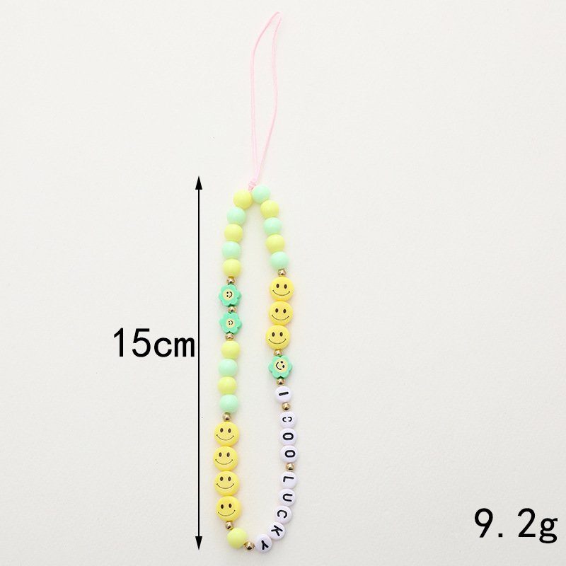hot selling Smile Bear Flower Heart Letters Lanyard Cord String Strap Universal Mobile Charm Hook Cell Phone Charms Beads Chains