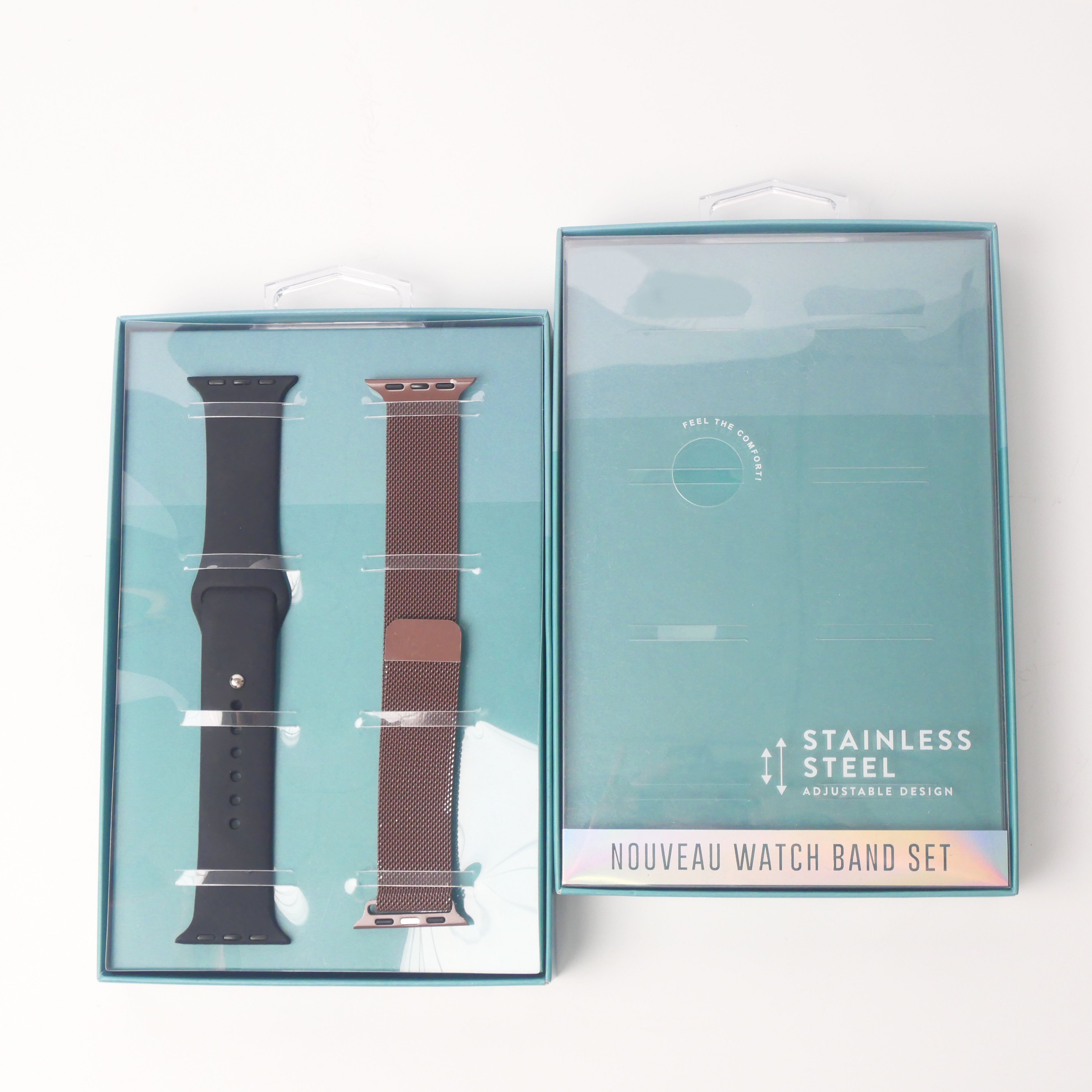 Watch Strap Packing Box Low MOQ Watch Band paper Box with Plastic hook + PET transparent film strap packaging