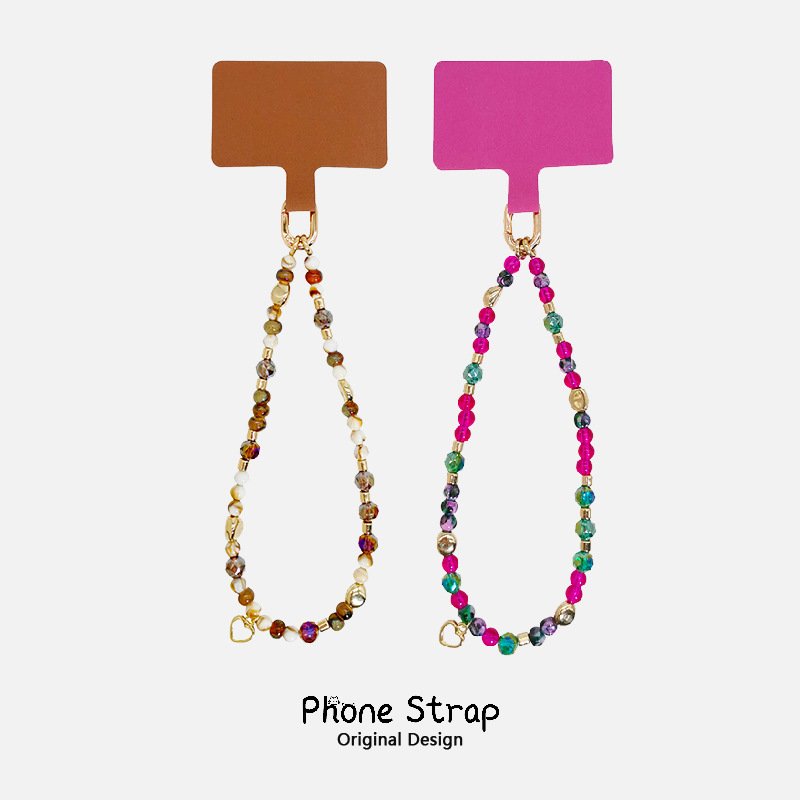 Cross-Border Dragon Fruit color Beaded Mobile phone Lanyard Universal Anti-Fall Mobile Phone Case Pendant Mobile Phone Chain
