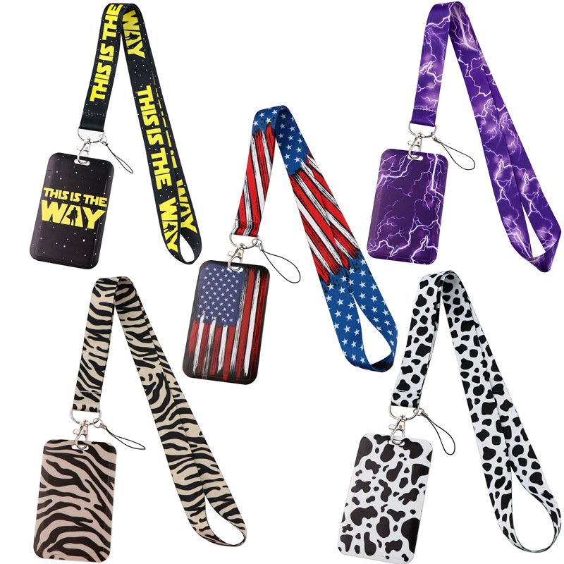 Animal Pattern Zebra Cow Print Lanyard Keychain ID Card Pass Gym Mobile Phone USB Badge Holder Neck Strap Phone Accessories