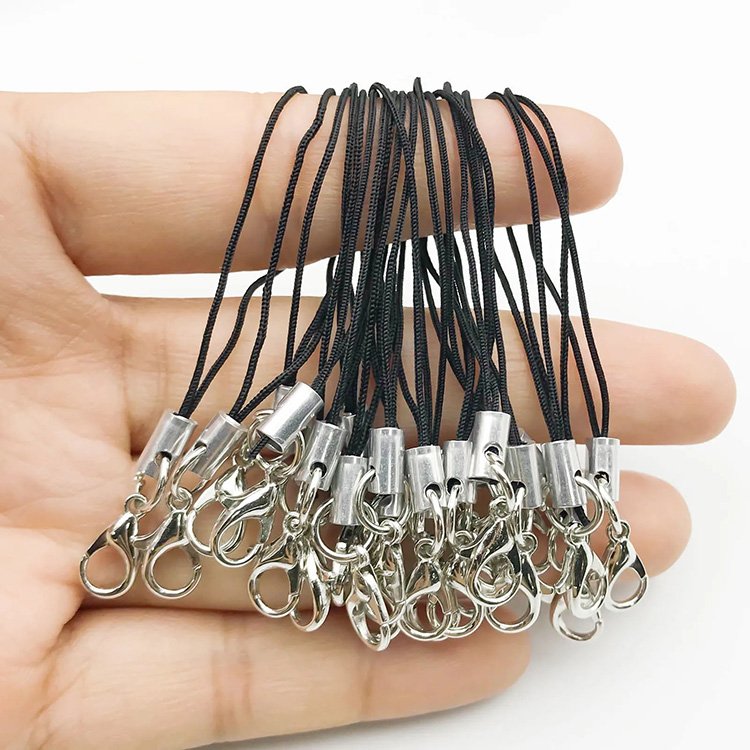 Promotional Gift Polyester Lanyard Single Ring Lobster Clasp Rope Keychains Hooks Mobile Phone Strap Accessories Key Ring