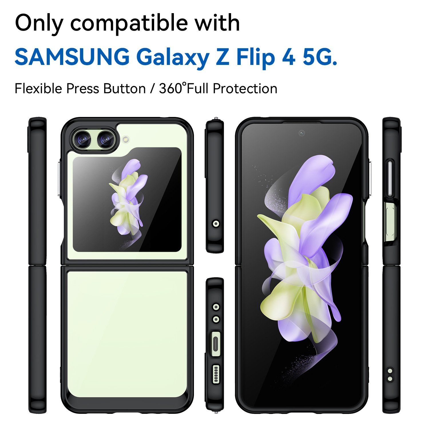 For Samsung Z Flip 5 Z Fold 5 Z Flip 4 Crystal Clear Acrylic Transparent Anti-fall Mobile Phone Case