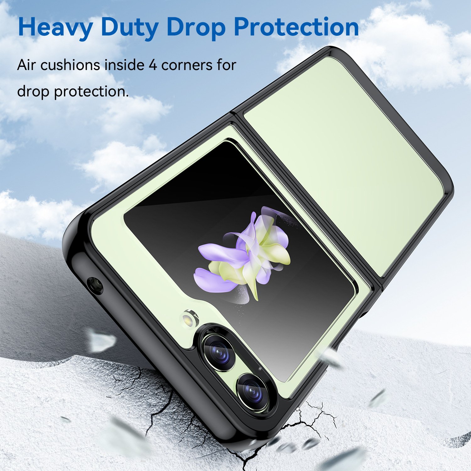 For Samsung Z Flip 5 Z Fold 5 Z Flip 4 Crystal Clear Acrylic Transparent Anti-fall Mobile Phone Case