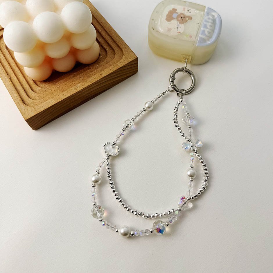 High Quality Beaded Crystal Acrylic Phone Charms Pendant for Purse Backpack Handbag Phonecases Car key Airpods Strap Lanyard