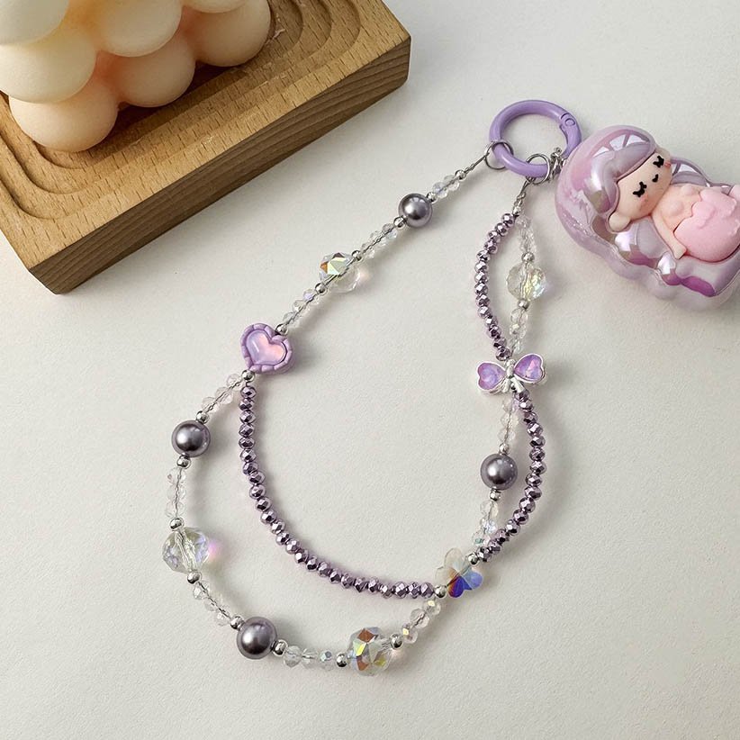 High Quality Beaded Crystal Acrylic Phone Charms Pendant for Purse Backpack Handbag Phonecases Car key Airpods Strap Lanyard