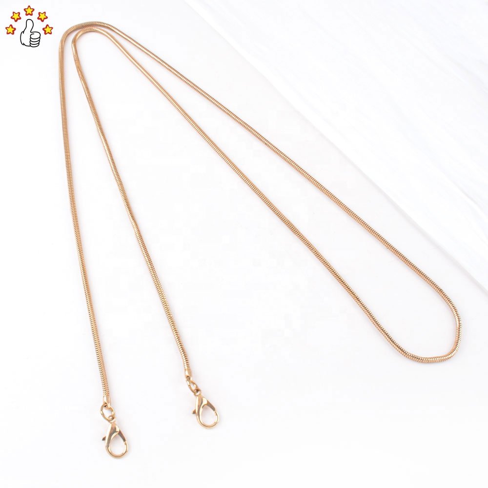 Gold Metallic Cross-body Metal Phone Lanyard Key Chain Mobile Phone Chain Bag Accessories Anti Lost Phone Strap For Women Girls